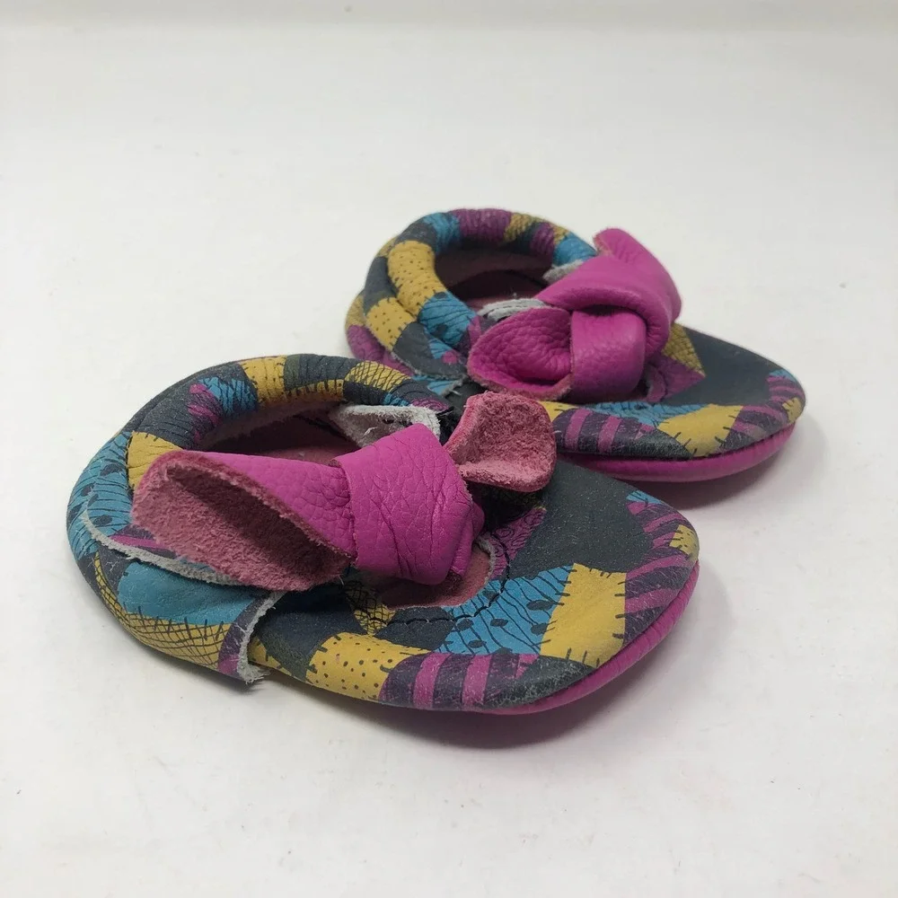 Freshly Picked Patchwork Sally Moccasins Baby 2 Infant Pink Disney  Leather